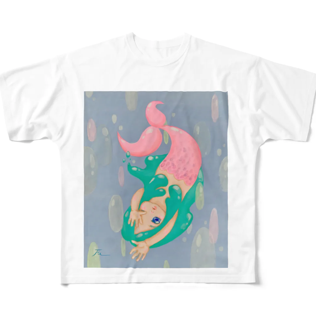 アクリル絵のfuのAqours 人魚姫 All-Over Print T-Shirt