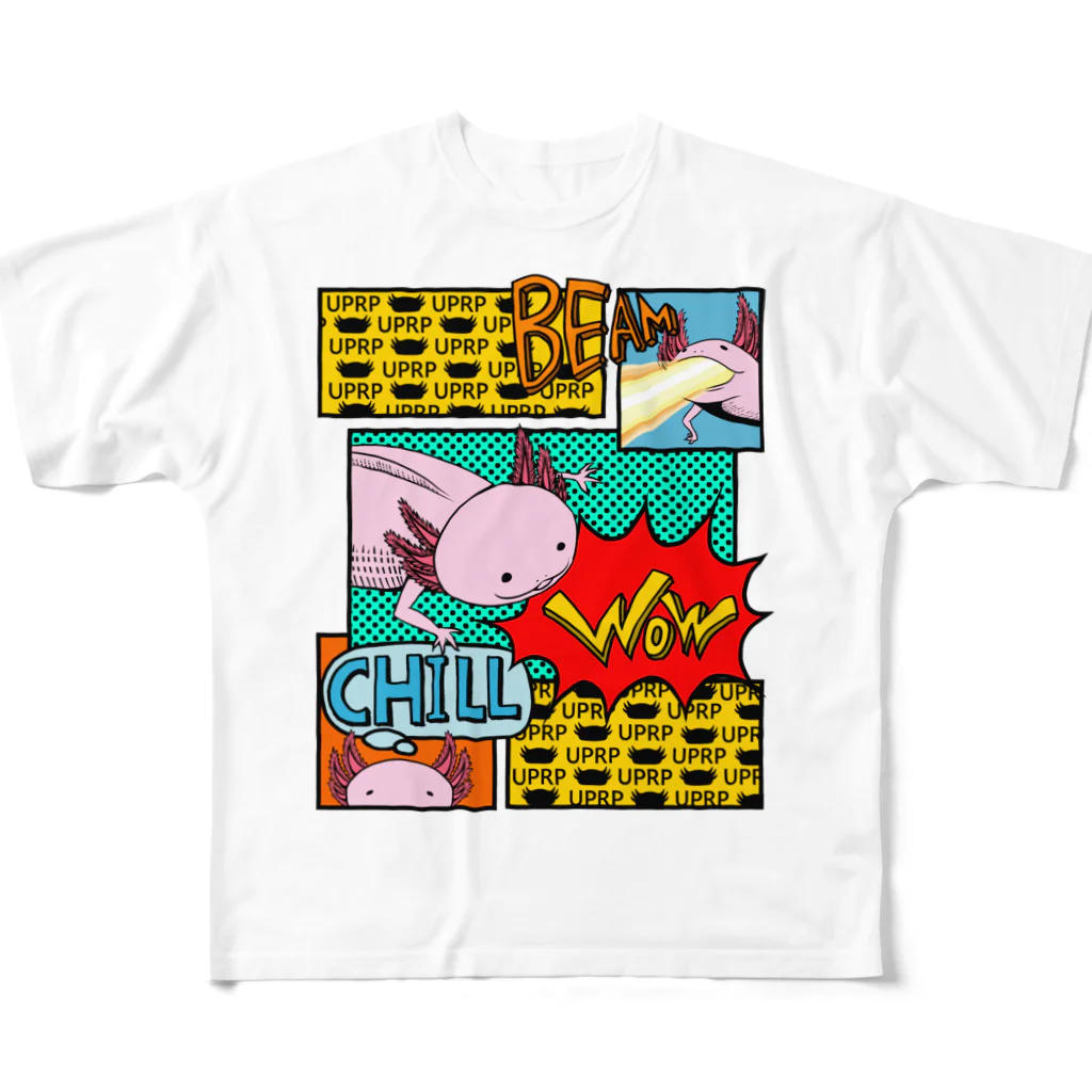 めいぷる工房メキシコサラマンダー支店のアメコミ風サラマンダー フルグラフィックTシャツ