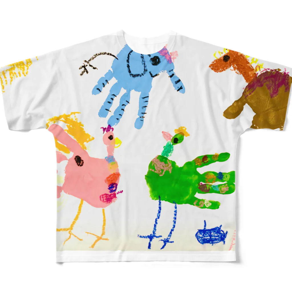 おててのどうぶつえんのおててのどうぶつえん All-Over Print T-Shirt