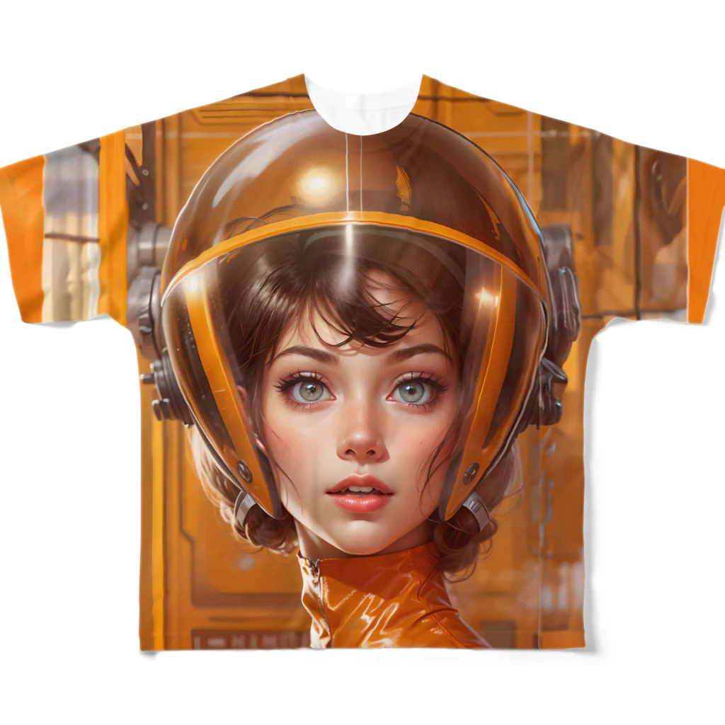 The Future Never CameのRetro Future Girl フルグラフィックTシャツ