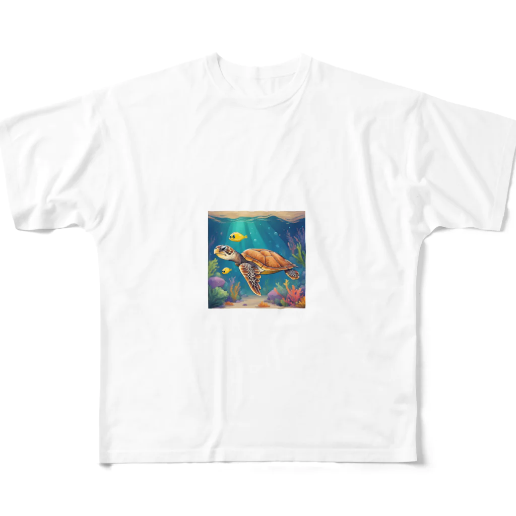 AQUARIUMのウミガメ All-Over Print T-Shirt