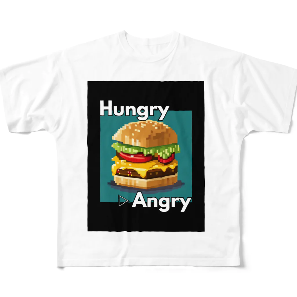 hAngryの【ハンバーガー】hAngry  フルグラフィックTシャツ