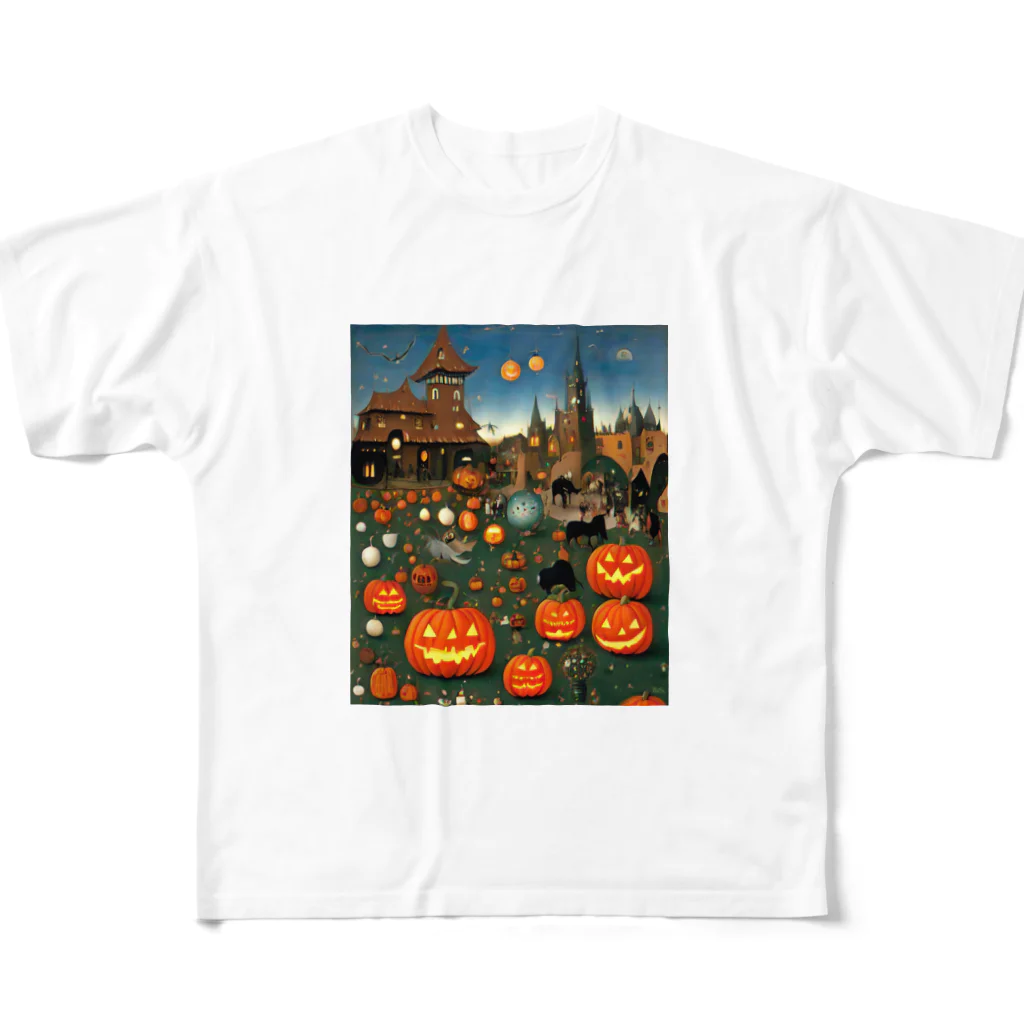 waffle2000のハロウィン風景 フルグラフィックTシャツ