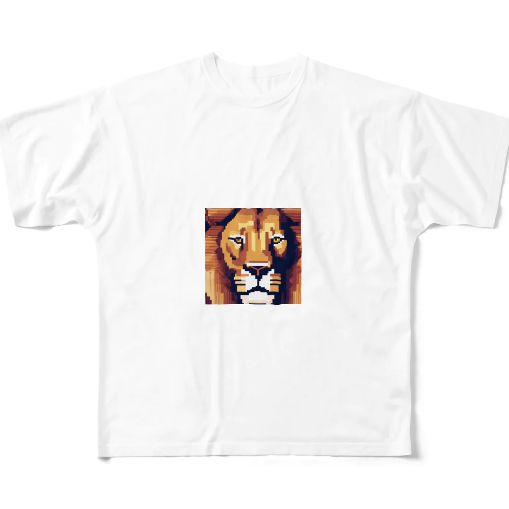 DJシャークのドット絵ライオン All-Over Print T-Shirt