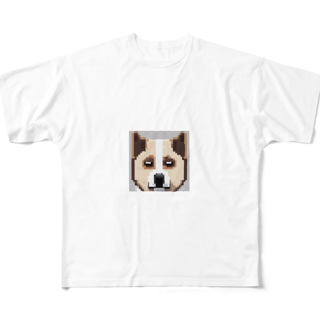 たるほのお店のピクセルアートのかわいい秋田犬 All-Over Print T-Shirt