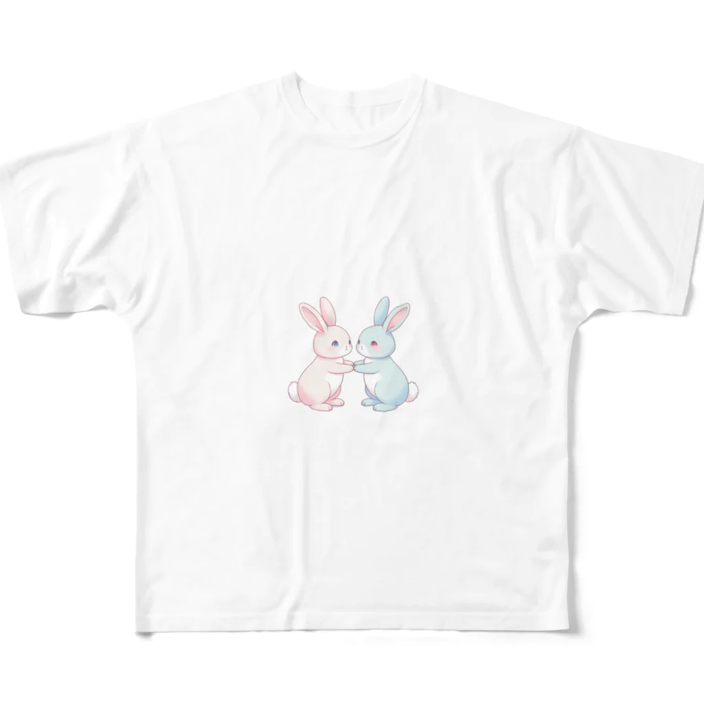 ゆるふわショップのゆるふわうさぎ All-Over Print T-Shirt