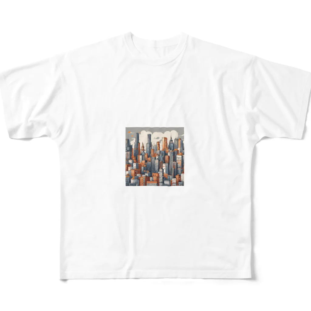 おじさんのお洒落ショップのお洒落な街並みのグッズ All-Over Print T-Shirt