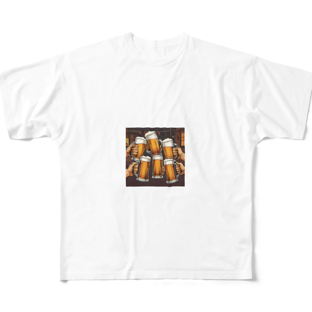 無類の酒好きのビールで乾杯！ All-Over Print T-Shirt