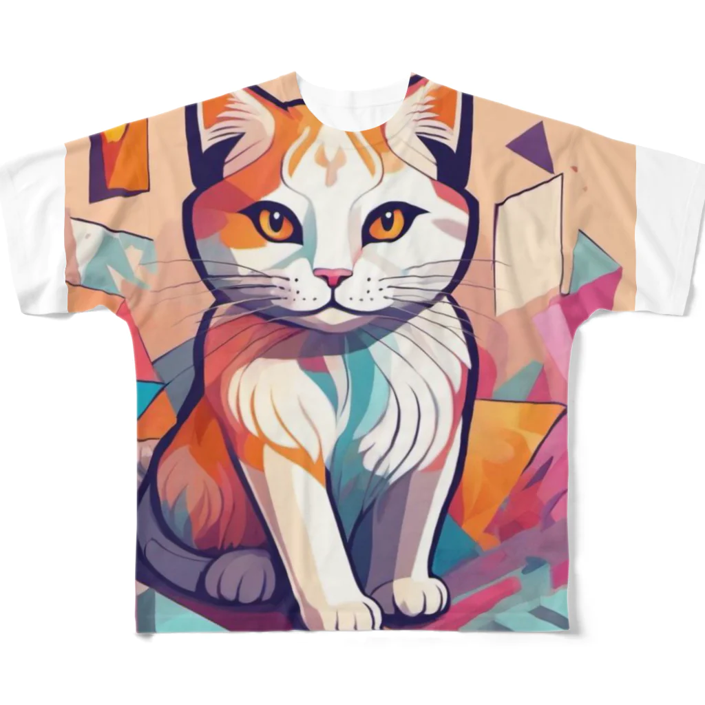 jiji2の額に模様のある猫 All-Over Print T-Shirt