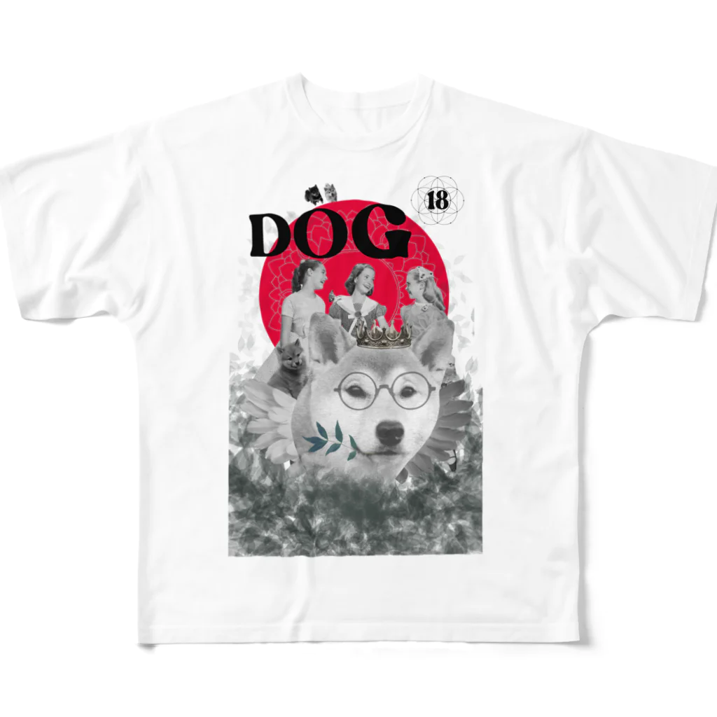 RueのArtの18→シバ犬　Stylish Lenormand  All-Over Print T-Shirt