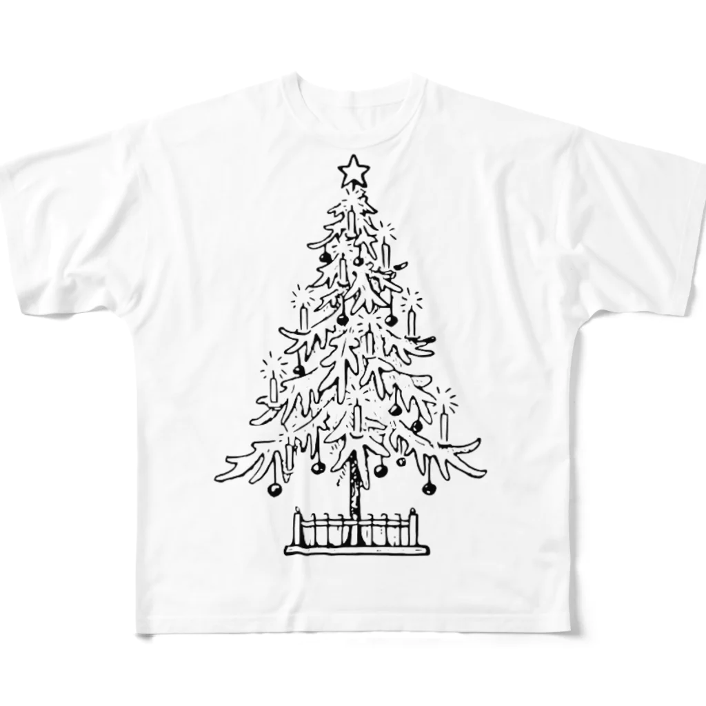 -ruku-のクリスマスツリー フルグラフィックTシャツ