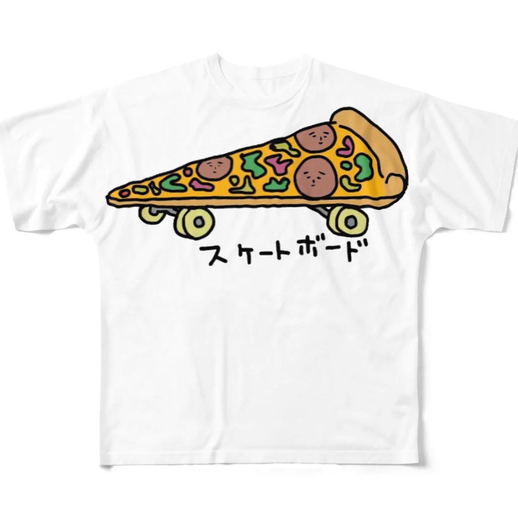 壮平シールのピザ型スケートボード フルグラフィックTシャツ