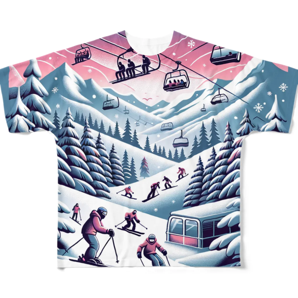 REN_1の雪の楽園 フルグラフィックTシャツ