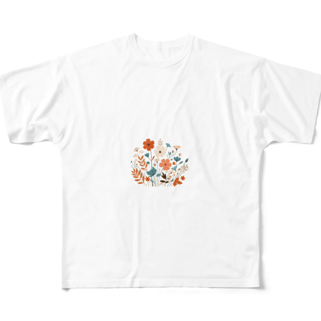 SAKIの秋の草花のイラスト All-Over Print T-Shirt