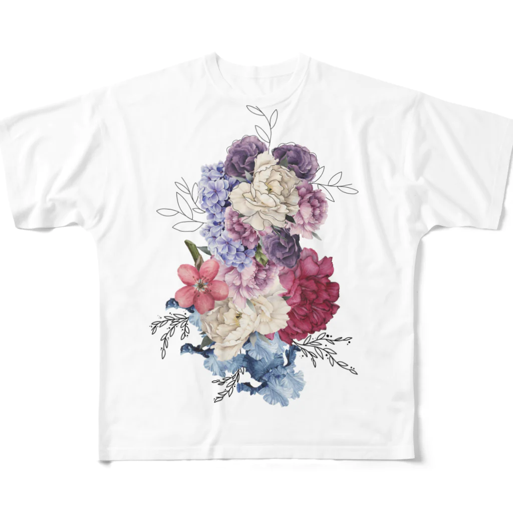 bouquetのbouquet　花束 フルグラフィックTシャツ