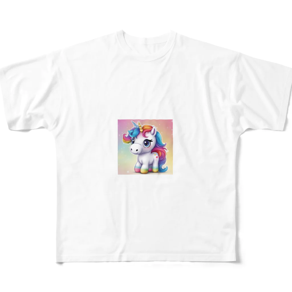 unicorn_dreamsのつぶらなユニちゃん All-Over Print T-Shirt