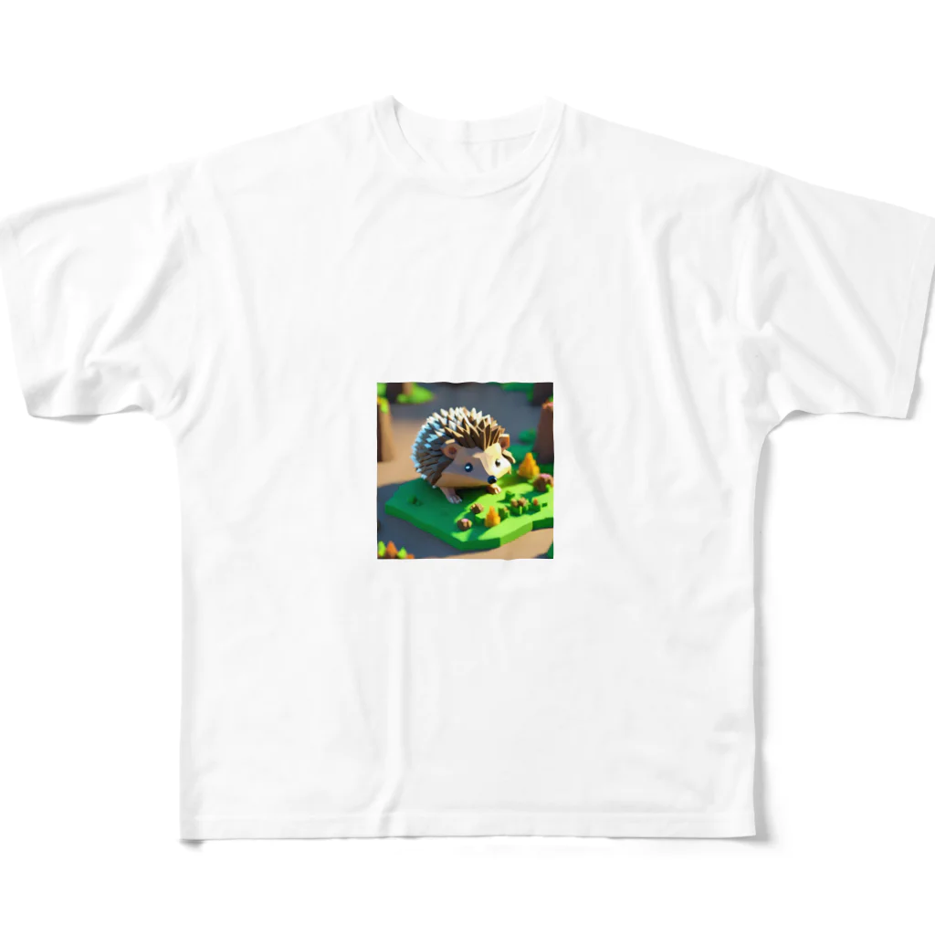 himatoroのマイクラ的なハリネズミ フルグラフィックTシャツ
