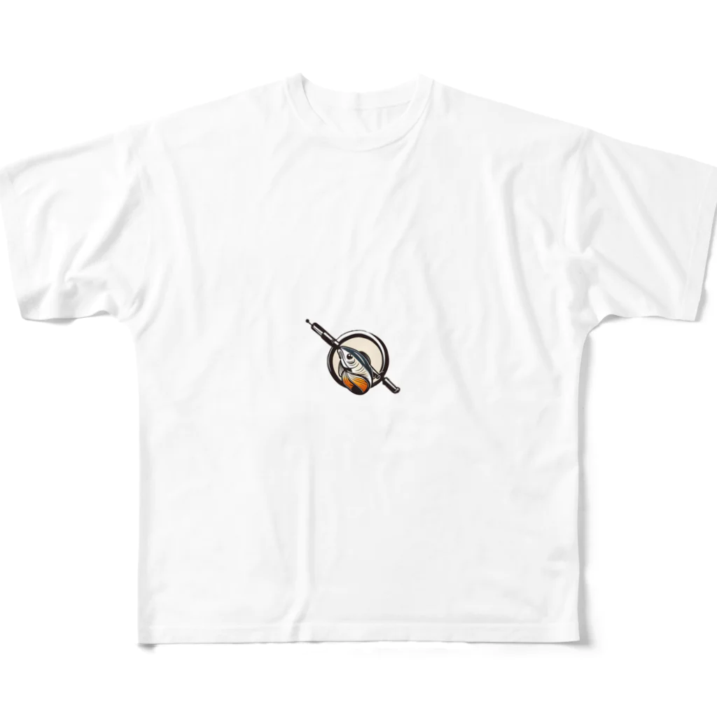黒猫くんのラブフィッシング All-Over Print T-Shirt
