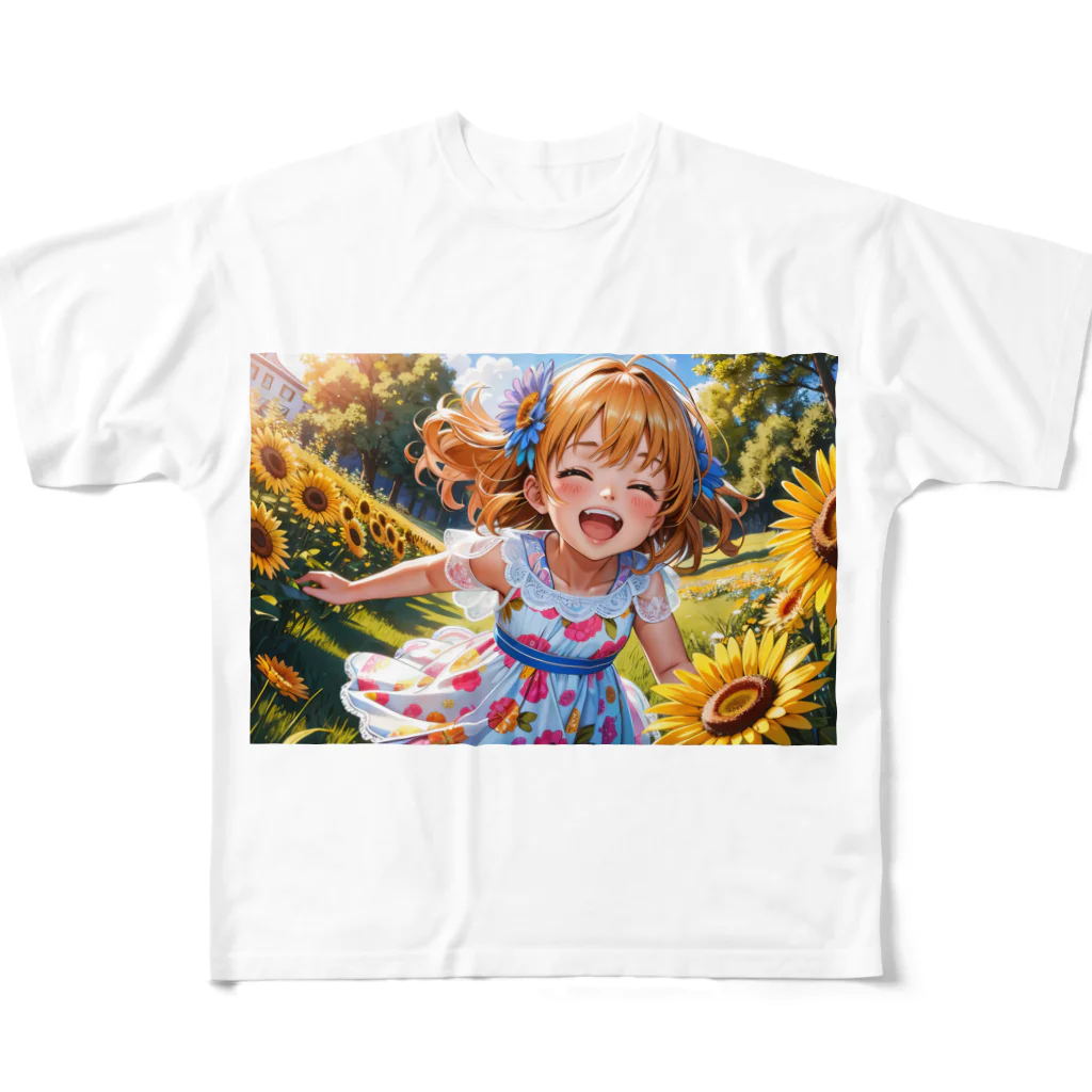 poketuのかわいい少女のイラストグッズ All-Over Print T-Shirt