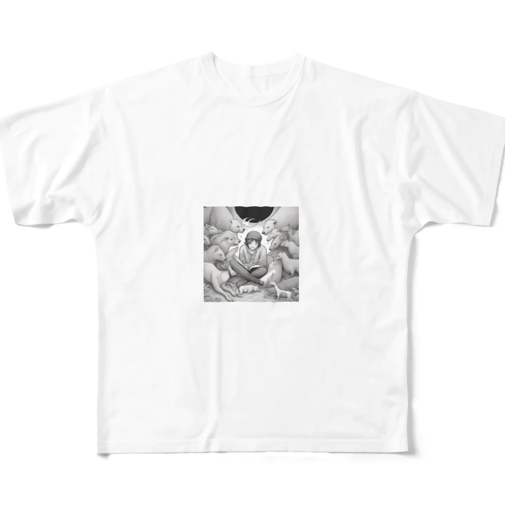 Stylishの動物愛好家 フルグラフィックTシャツ