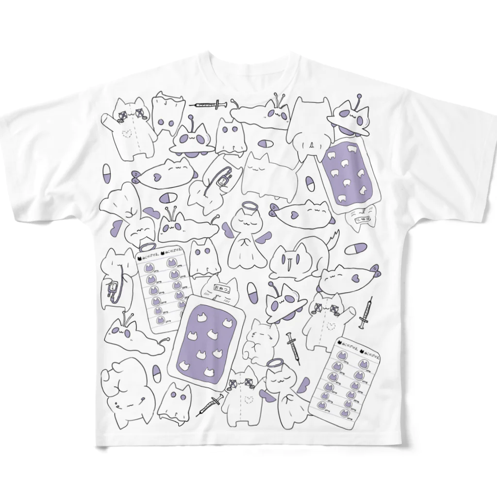 門田ﾀﾞｸのねこ All-Over Print T-Shirt