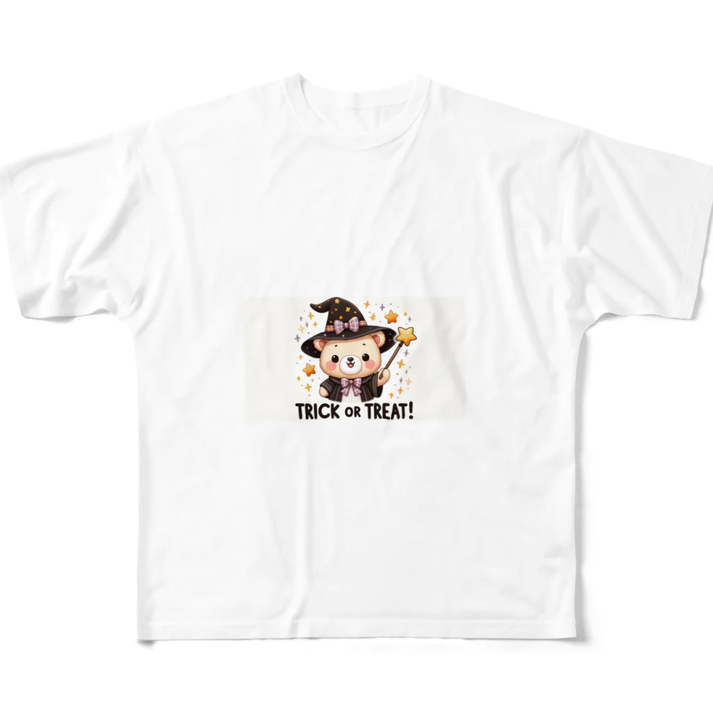 yusaki55maikingのハロウィンのクマウィン フルグラフィックTシャツ