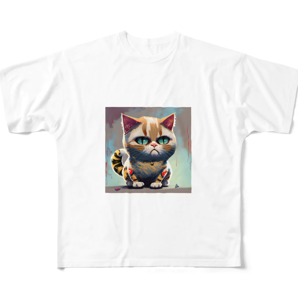 burusukaruの猫のタイガーくん All-Over Print T-Shirt