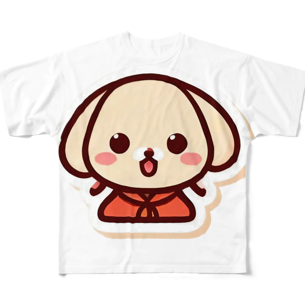 ほっこりデザインスタジオの毎日の疲れを癒す！かわいい犬グッズ All-Over Print T-Shirt