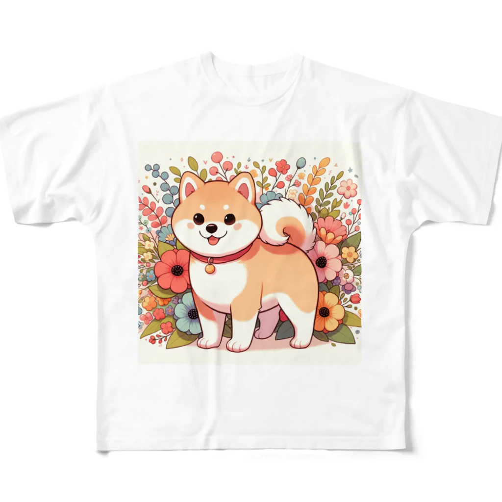 uyuyoshieの可愛い柴犬 All-Over Print T-Shirt