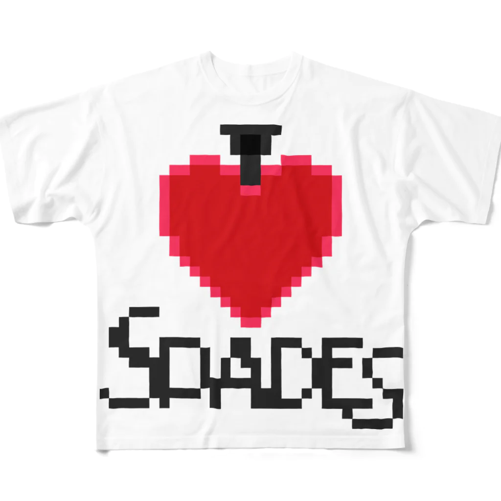 SPADES【公式】のSPADESロゴ ドットver フルグラフィックTシャツ