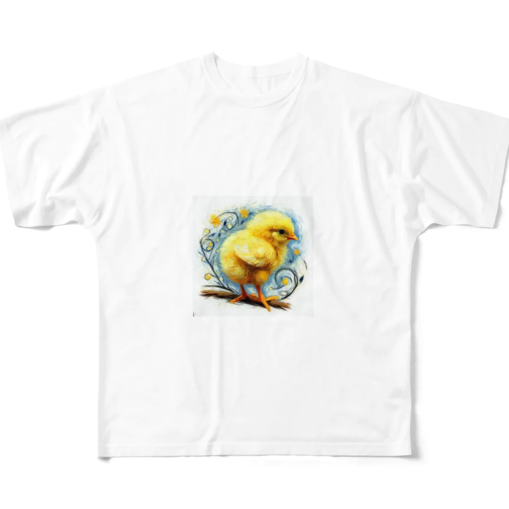 yukikinoの星とかわいいひよこちゃん All-Over Print T-Shirt