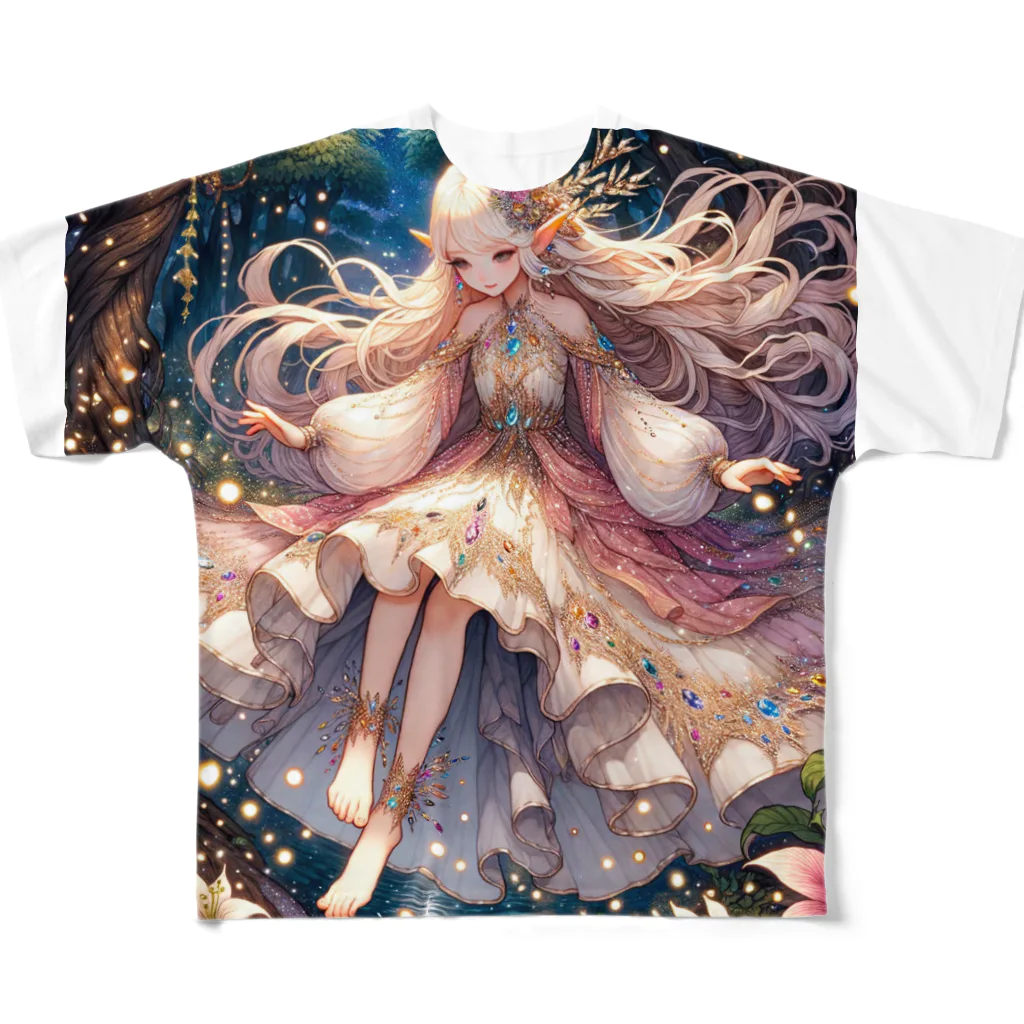 Sesilionの星の精霊の夜舞 Dance of the Star Spirit All-Over Print T-Shirt