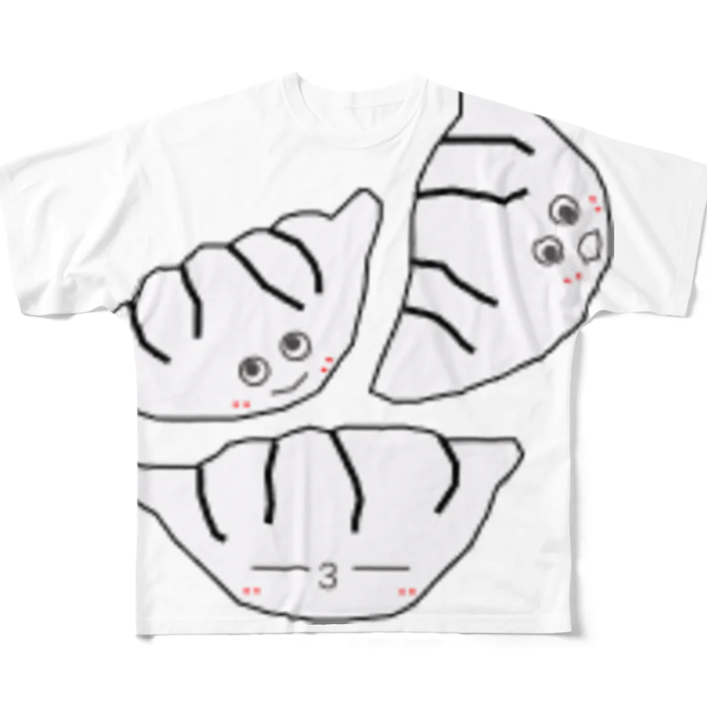 TakuP（たくぴ）の餃子３兄弟 フルグラフィックTシャツ