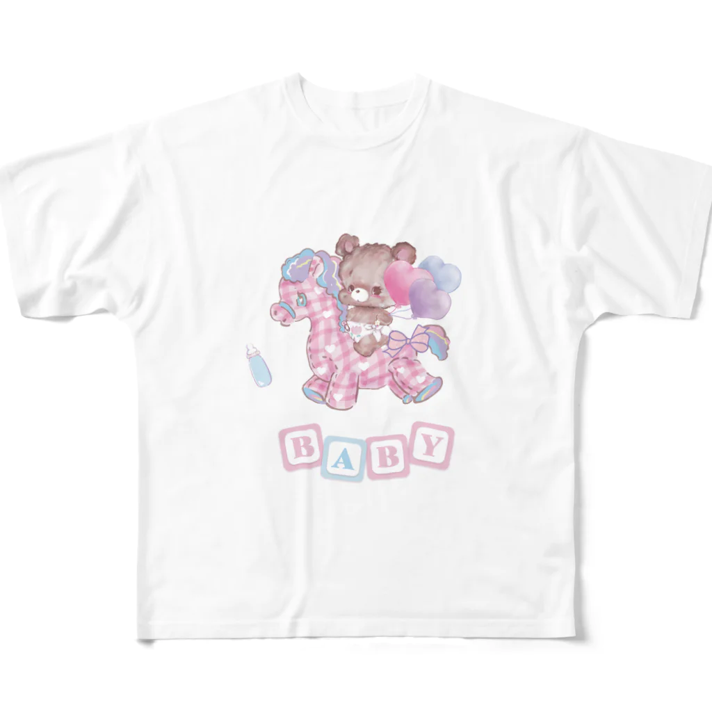 らくだのいたずらBABYくま All-Over Print T-Shirt