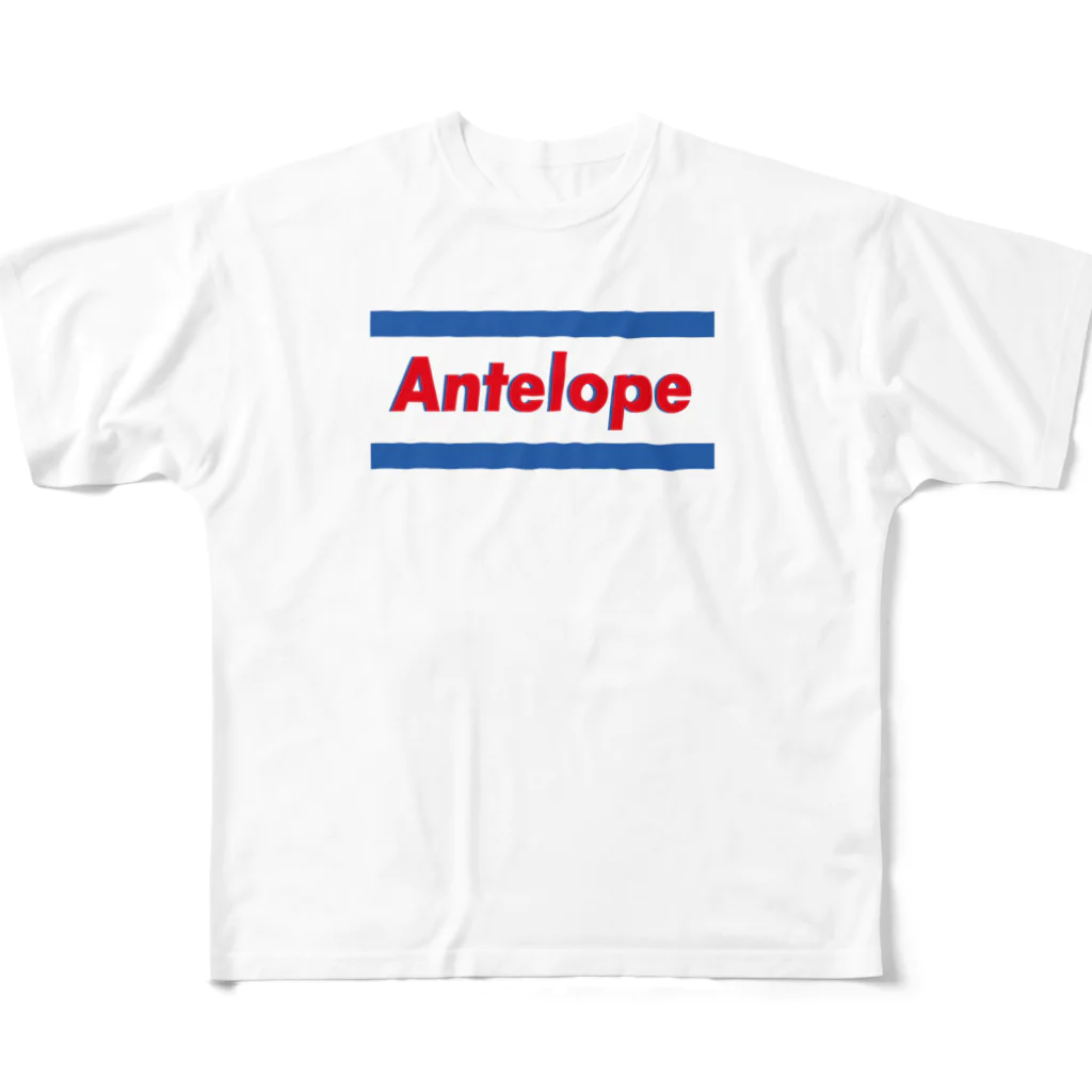 Antelope Sports Clubのブルーロゴ フルグラフィックTシャツ