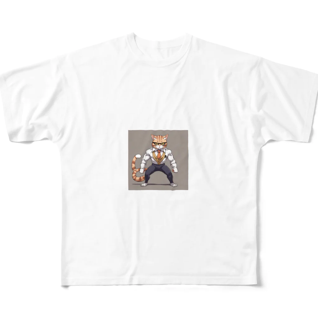 Innovat-Leapのネコサラリーマン All-Over Print T-Shirt