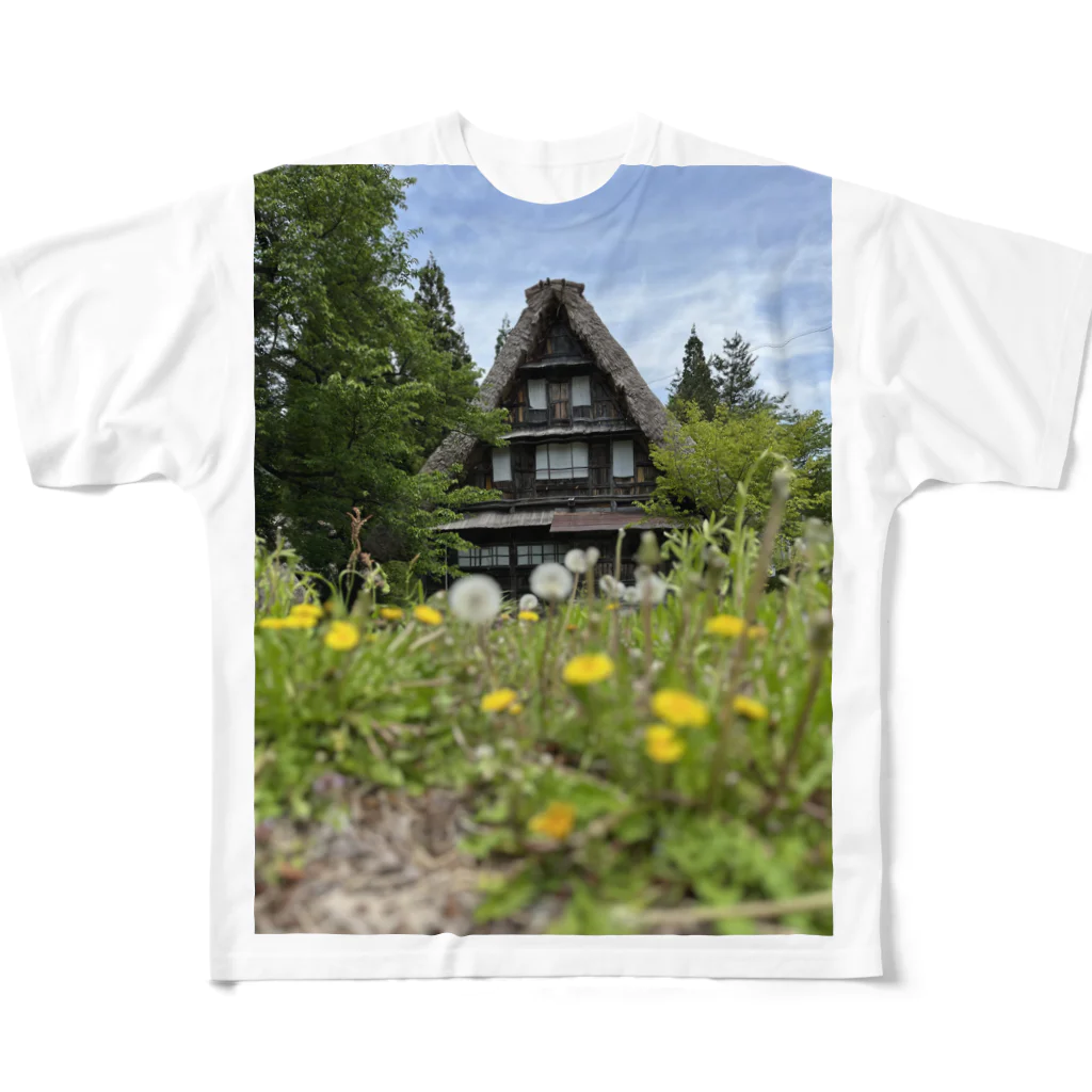 COSMIC Galleryの白川郷・五箇山の合掌造り集落 フルグラフィックTシャツ