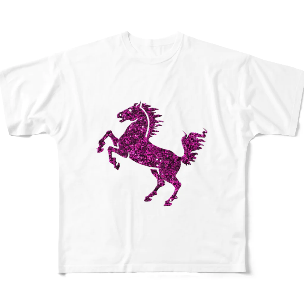 mumusの馬　sequinspink フルグラフィックTシャツ