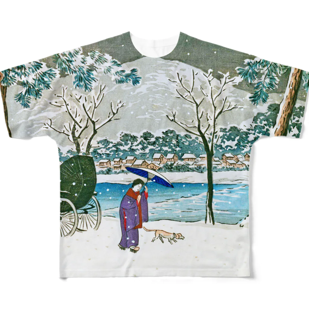 sachiko_goodsの加茂堤の雪 フルグラフィックTシャツ