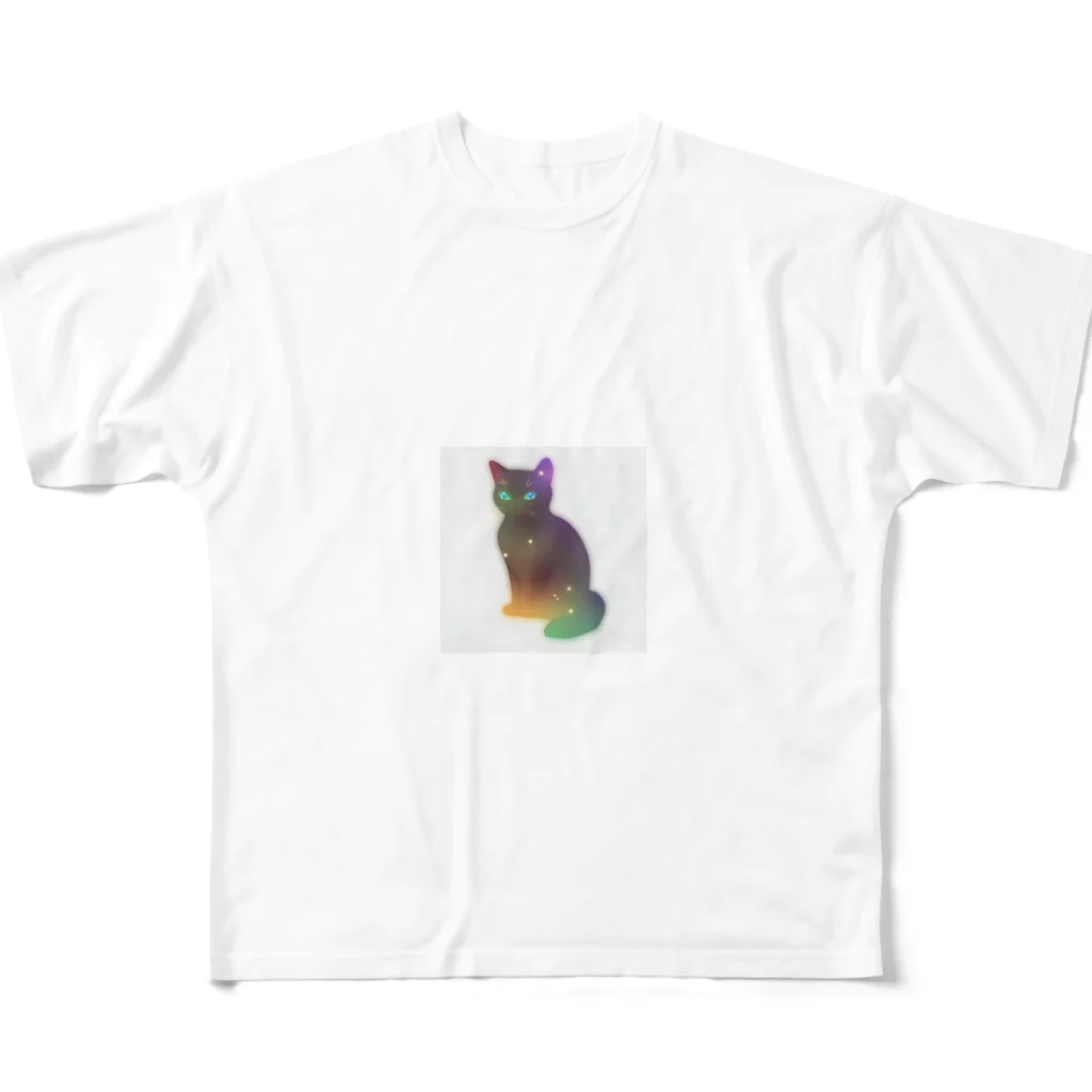 ageha(アゲハ)のくろねこ フルグラフィックTシャツ