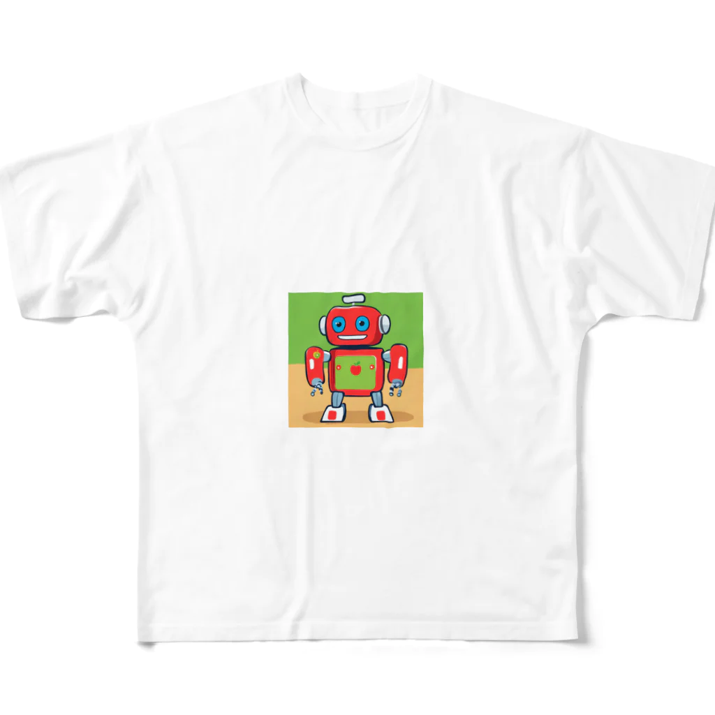 pepe55の青森　 "津軽のりんごガードロボット" フルグラフィックTシャツ