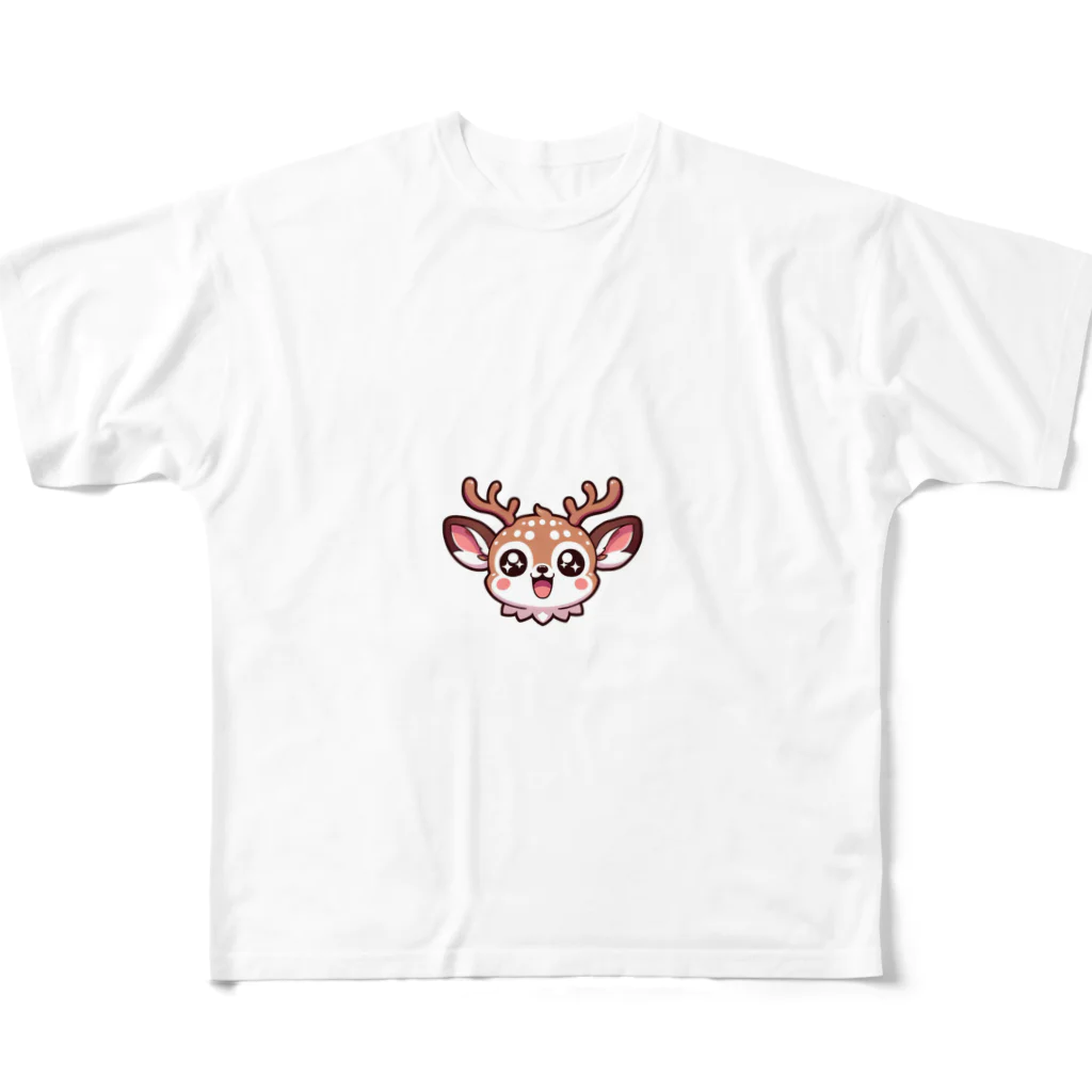 yamapi-のエゾシカくん フルグラフィックTシャツ