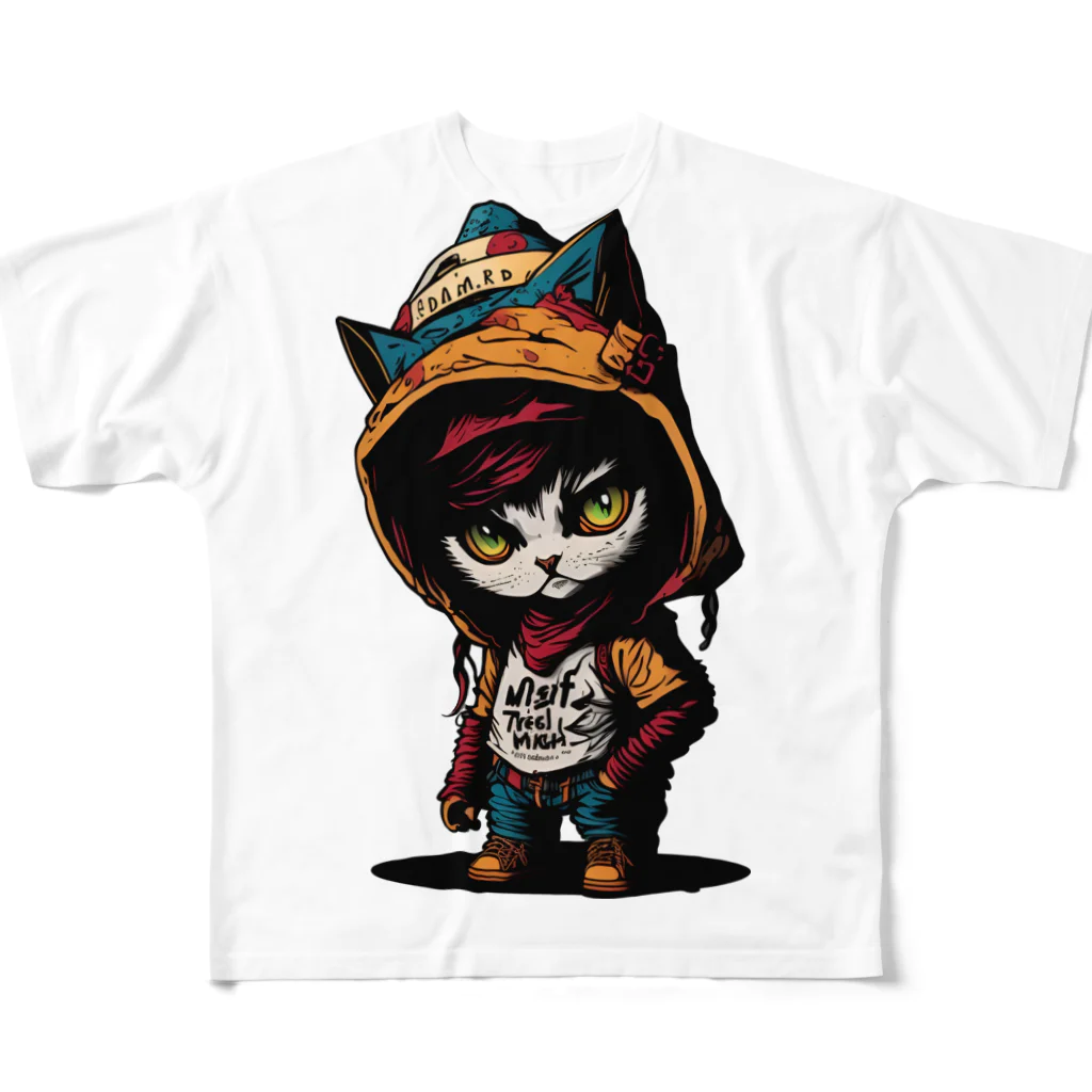 めんぼうさんやのちびネコ All-Over Print T-Shirt