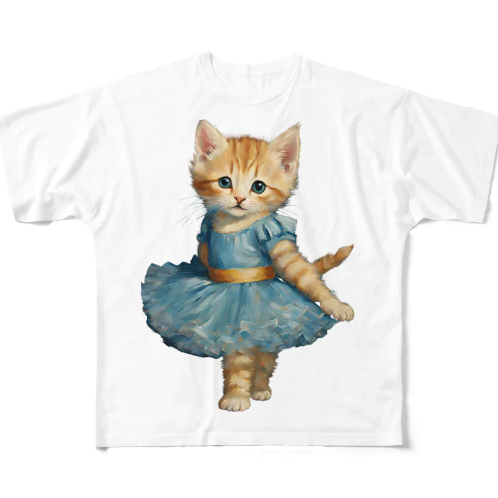 ハッピー・ディライト・ストアのバレリーナの子猫 All-Over Print T-Shirt