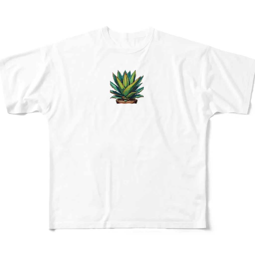 green artist のプランツパラダイスグリーンアガベ All-Over Print T-Shirt