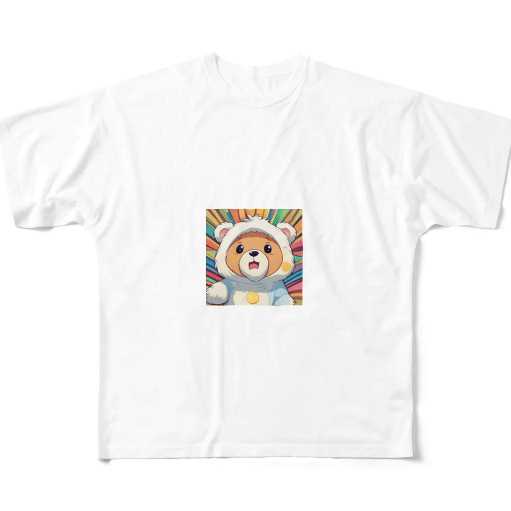 maloneyの被りものクマちゃん フルグラフィックTシャツ