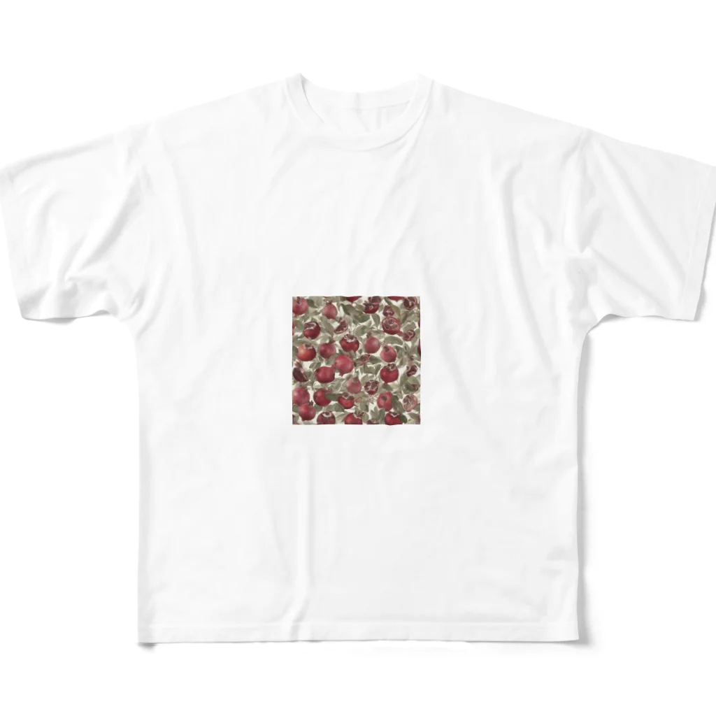 千裕アトリエ（いつもありがとう）のザクロのアート　pomegranate　art フルグラフィックTシャツ