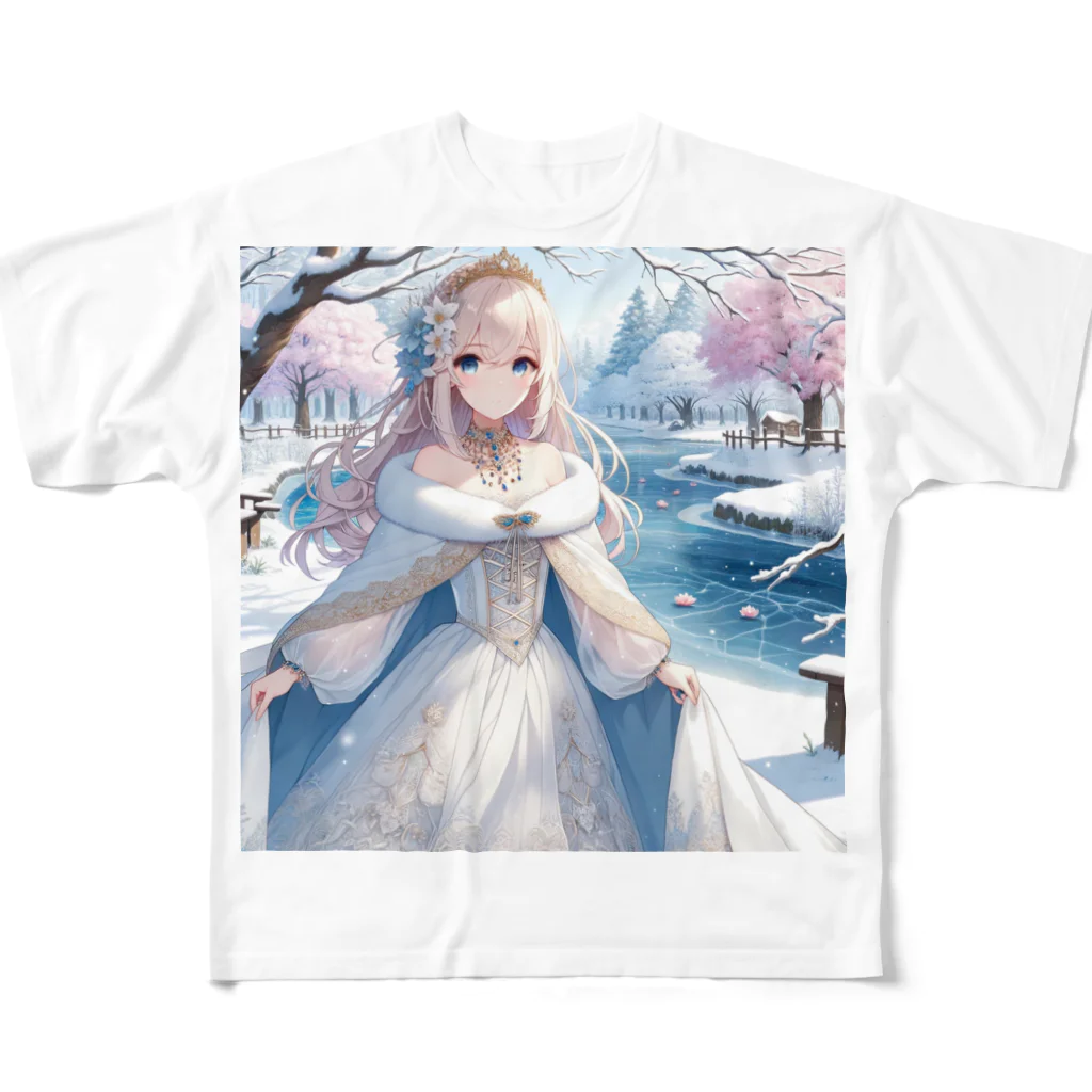 tyogonu shopの雪国の王女 フルグラフィックTシャツ