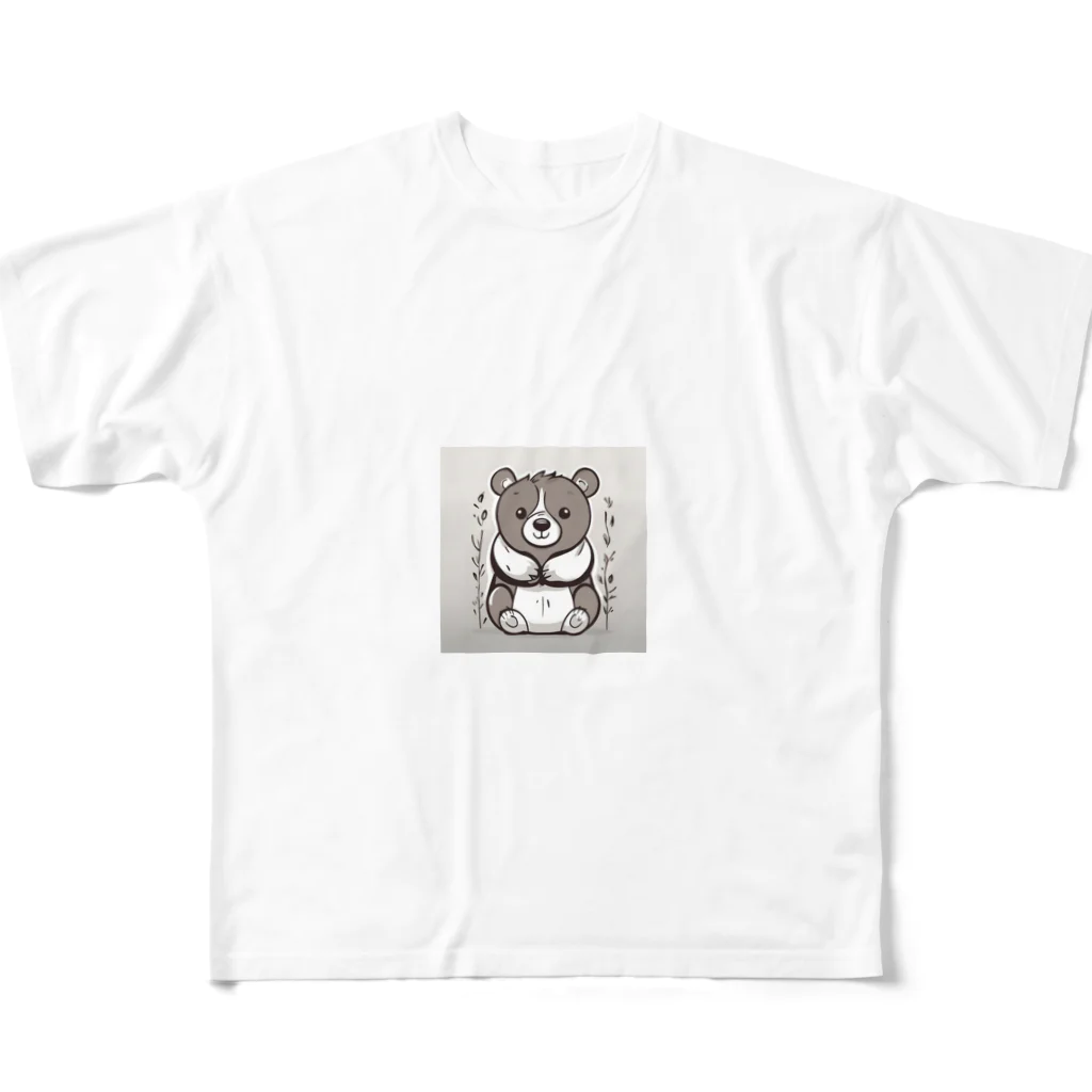 kumatakoのくま フルグラフィックTシャツ