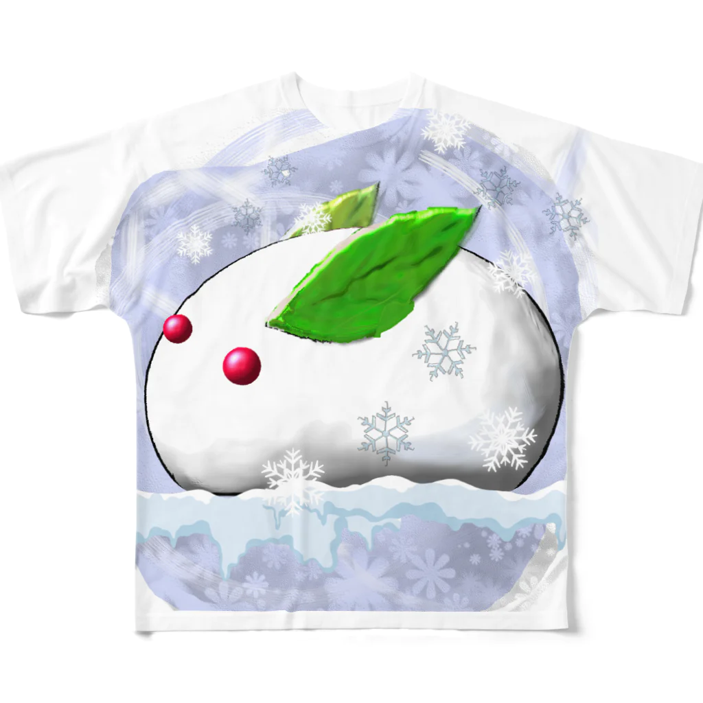 月夜のタツノオトシゴのSnow Rabbit's Soliloquy All-Over Print T-Shirt